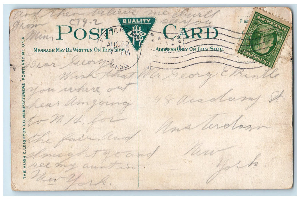 1915 W. L Douglass Shoe Co. Plant Montello Brockton Massachusetts MA Postcard