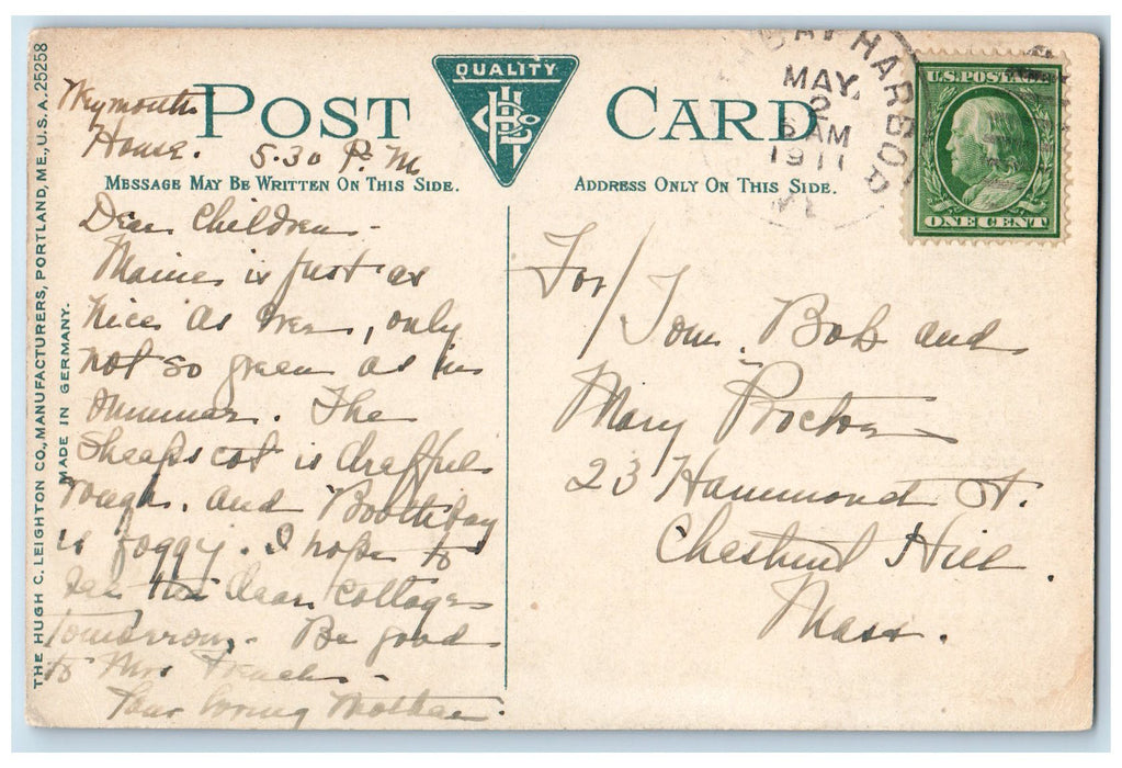 1911 Spurwink Marshes Scenic View Lake River Bushes Cape Elizabeth ME Postcard