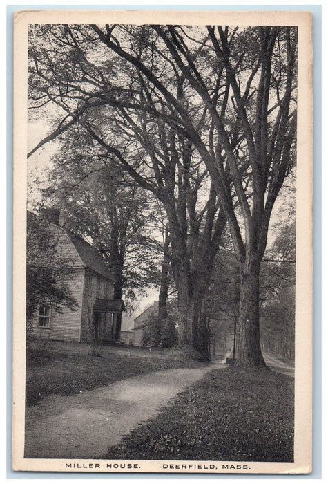 c1920's Miller House Exterior Scene Deerfield Massachusetts MA Unposted Postcard