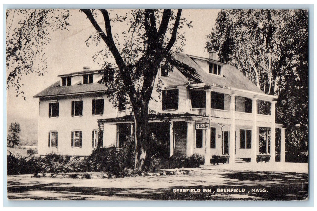 1951 Deerfield Inn Exterior Scene Deerfield Massachusetts MA Posted Postcard