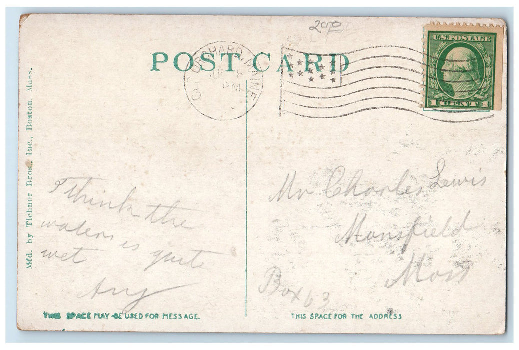 c1950 Moonlight View Reflection Pier Casino Old Orchard Beach Maine ME Postcard