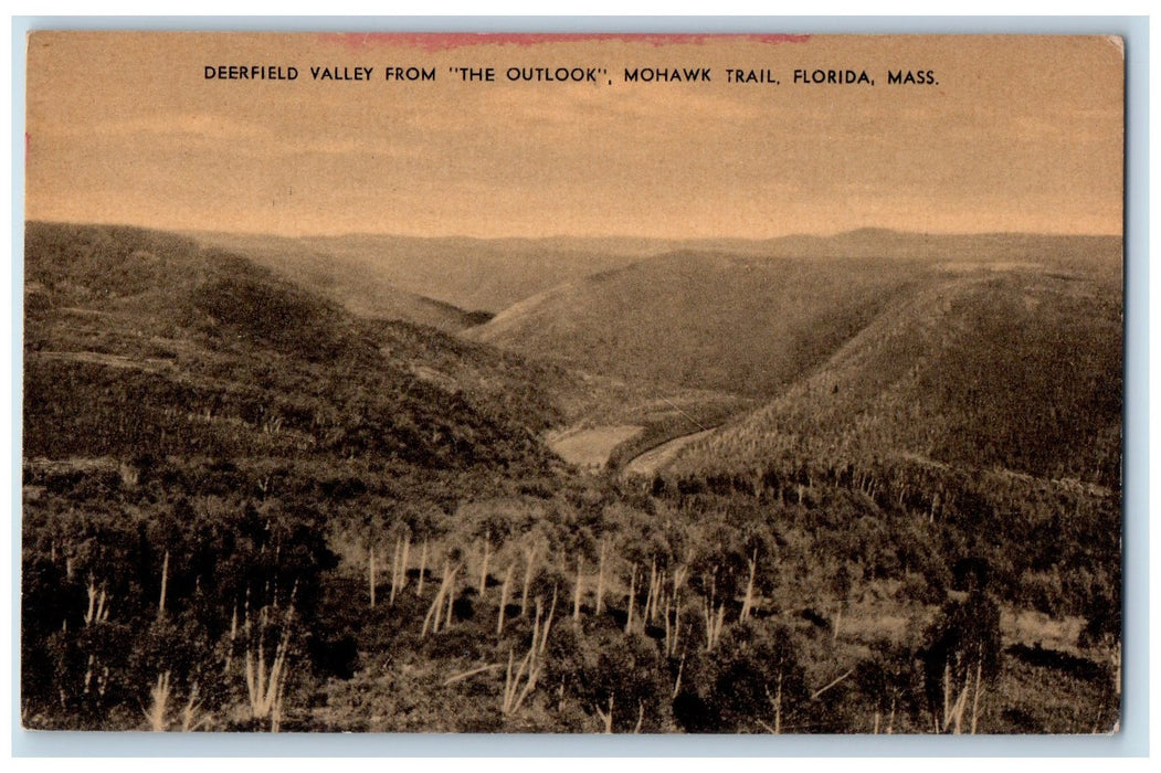 c1910's Deerfield Valley The Outlook Mohawk Trail Florida Massachusetts Postcard