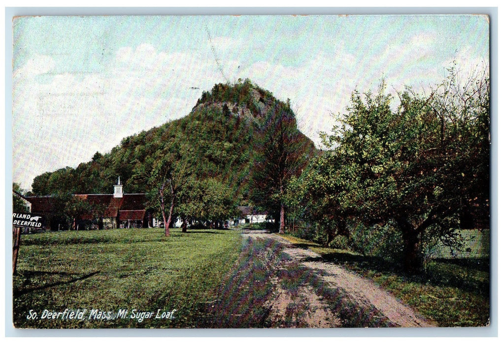 1908 Mt. Sugar Loaf Scene So Deerfield Massachusetts MA Posted Mountain Postcard