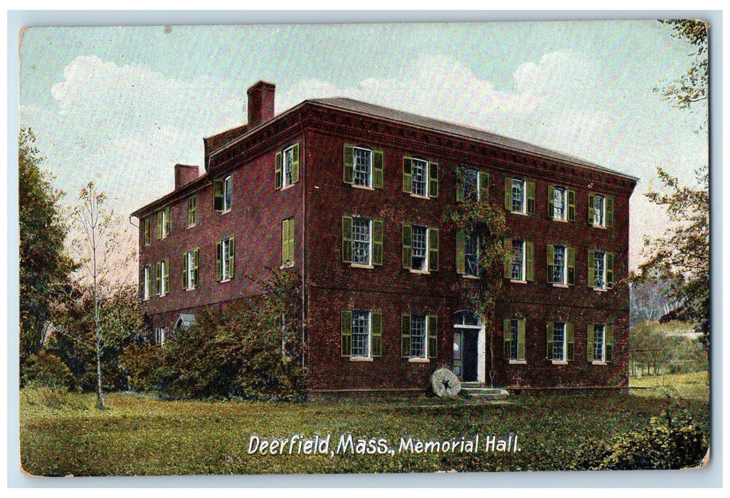 c1910s Memorial Hall Exterior Scene Deerfield Massachusetts MA Unposted Postcard