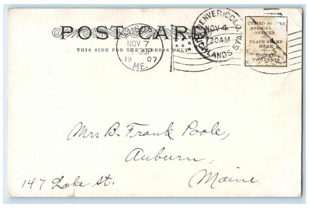 1907 Tunnel #30 Hills Rail Trees View Above Moffat Road Colorado CO Postcard