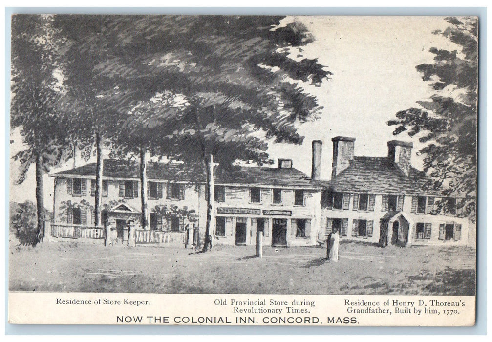 c1910's Now The Colonial Inn Exterior Concord Massachusetts MA Unposted Postcard