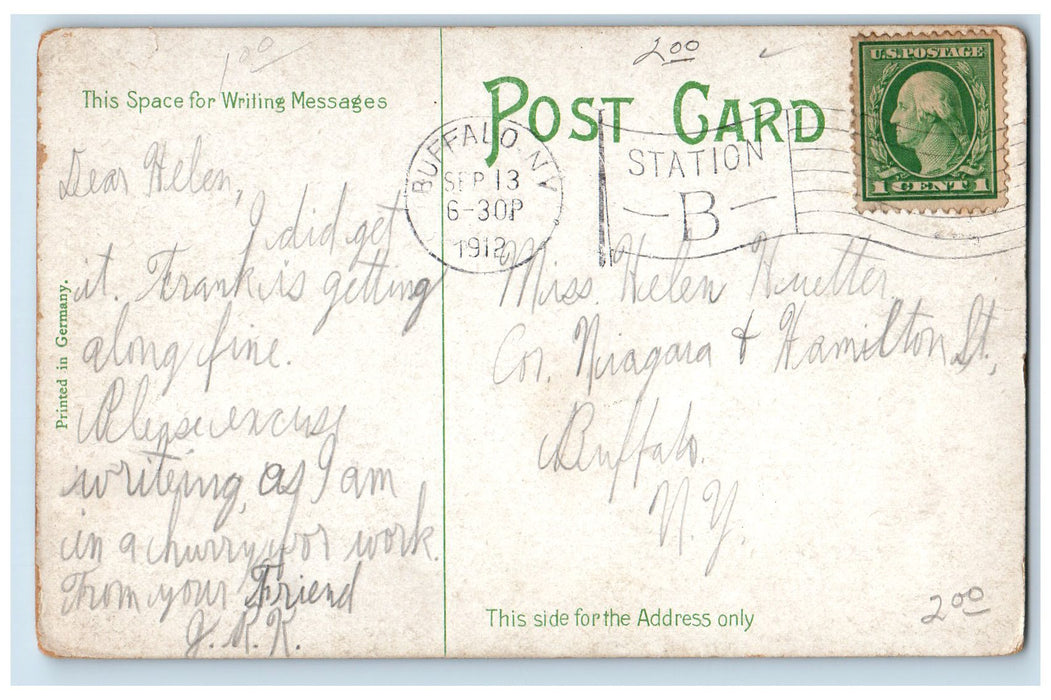 1912 Plantation Scenic View Farmers Trees Creek Bronx Park New York NY Postcard