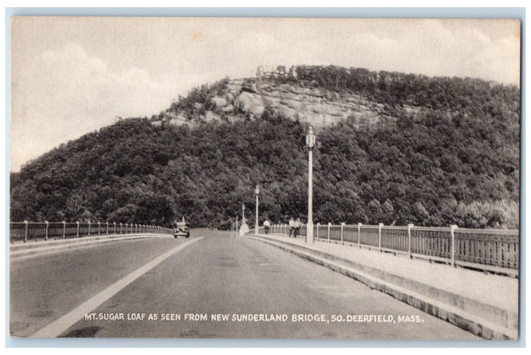 c1910s Mt. Sugar Loaf From Sunderland Bridge Deerfield Massachusetts MA Postcard