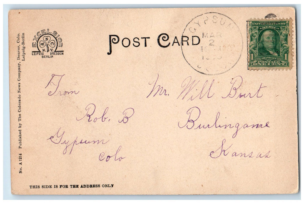 c1905 Shady Springs Colorado Ascending Pike's Peak On The Cog Road CO Postcard