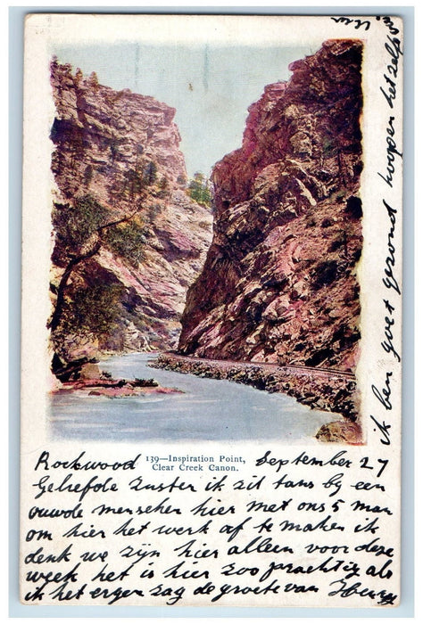 1905 Inspiration Point Railroad Lake Hills Creek Canon Colorado CO Postcard