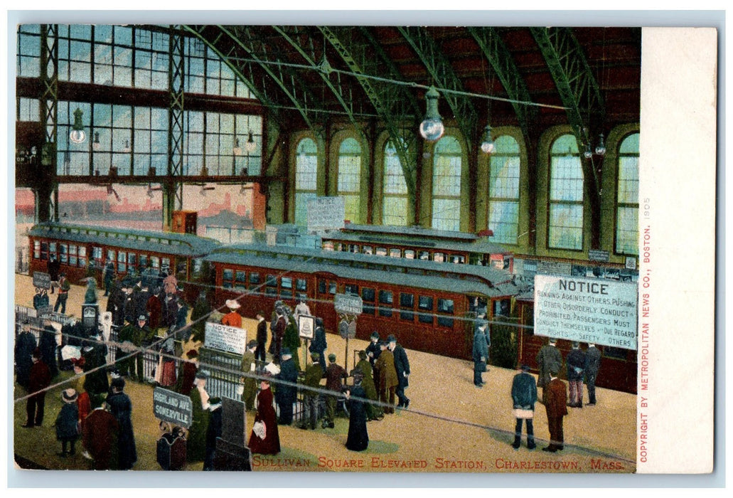 c1905's Sullivan Square Elevated Station Charlestown Massachusetts MA Postcard