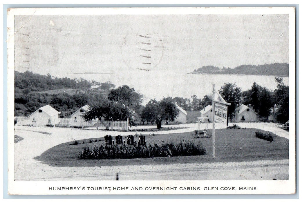 1946 Humphrey's Tourist Home And Overnight Cabins Glen Cove Maine ME Postcard