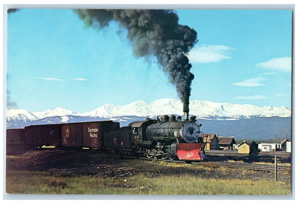 c1950 Coal Burning Locomotives On Climax Train Smokestack Leadville CO Postcard