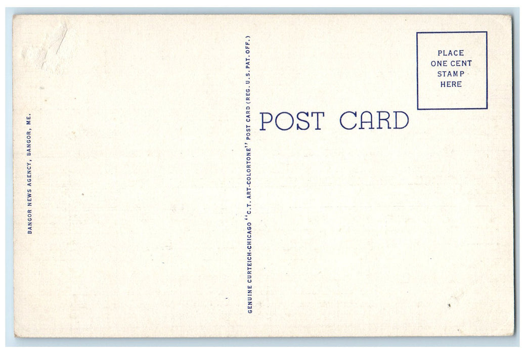 c1940's Post Office Square Library Info. Bldg & Company Bangor Maine ME Postcard