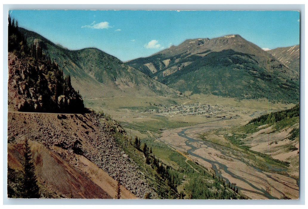 c1950 Silverton Animas River Narrow Gauge San Juan Mountain Colorado CO Postcard