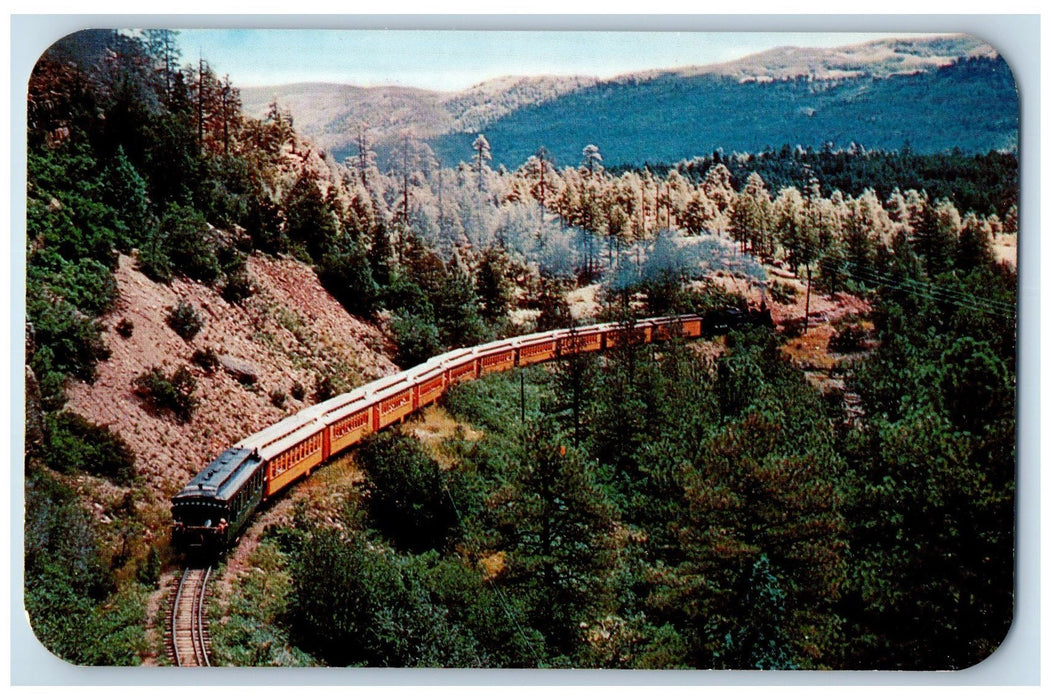 c1950 Old Narrow Gauge Railroads Train Operating In South Western CO Postcard