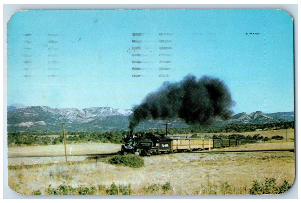 1954 Train Railroad Freight Passenger Service South Western Colorado CO Postcard