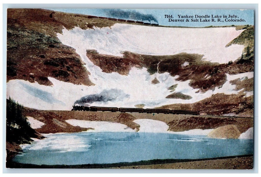 c1950's Yankee Doddle Lake Denver Salt Lake Train Railroad Colorado CO Postcard