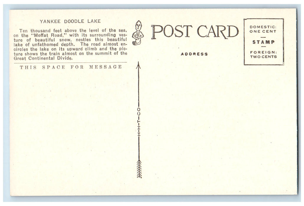 c1950's Yankee Doddle Lake Denver Salt Lake Train Railroad Colorado CO Postcard