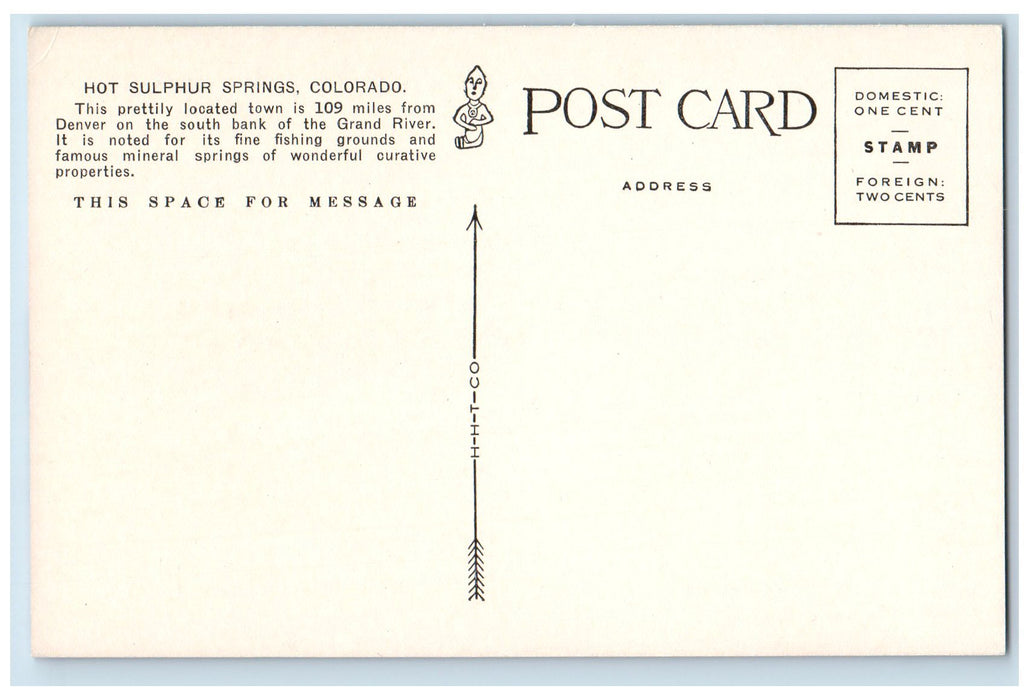 c1950's Hot Sulfur Springs Denver Salt Lake Train Railroad Colorado CO Postcard