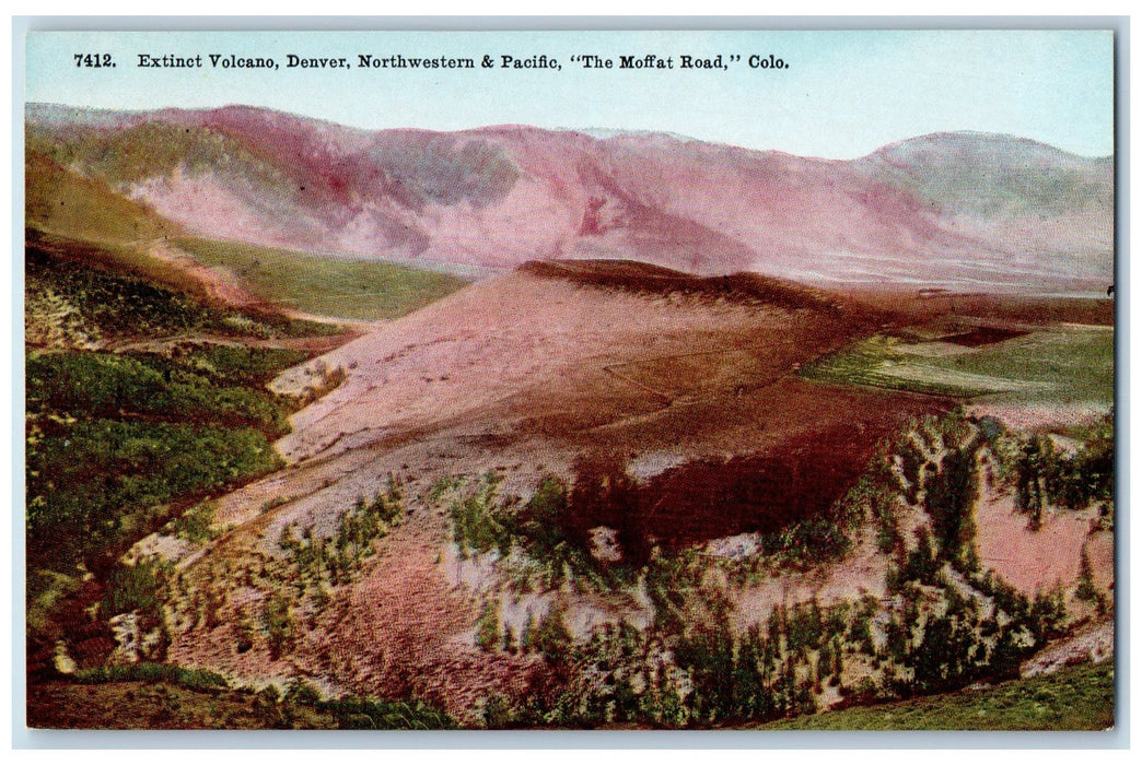 c1950's Extinct Volcano Denver Mountains The Moffat Road Colorado CO Postcard