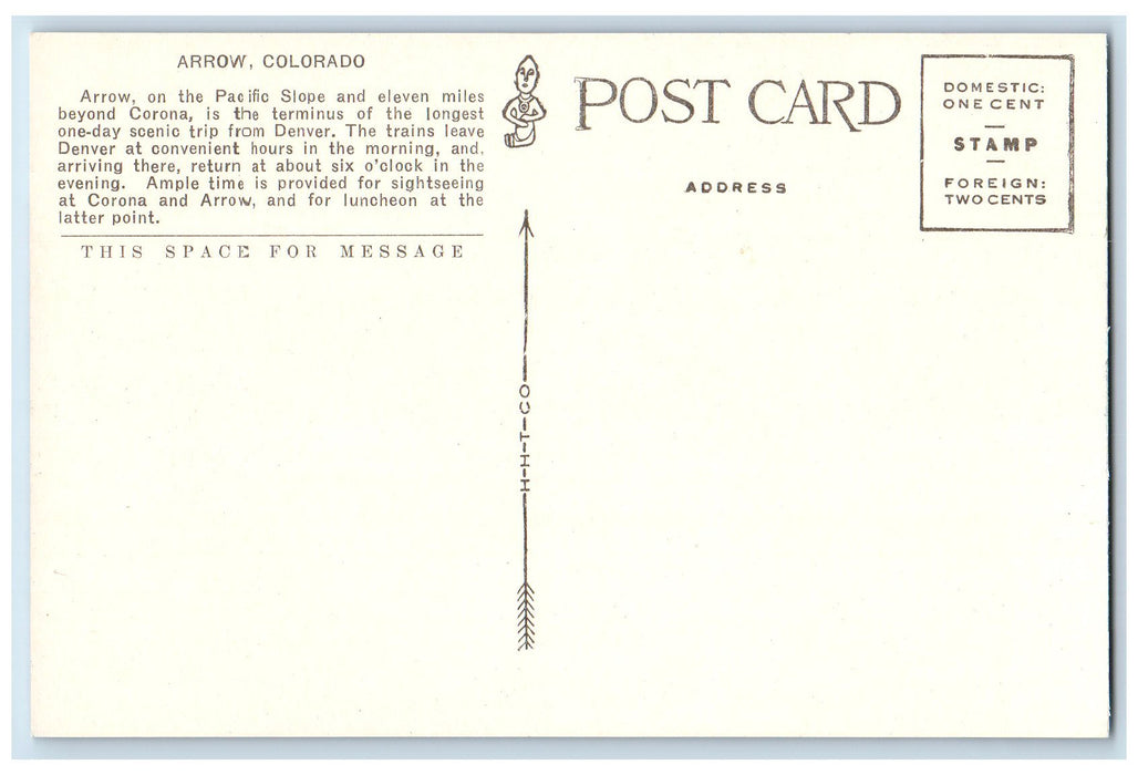 c1950's Arrow Colorado Train Station Railroad Passenger Moffat Road CO Postcard