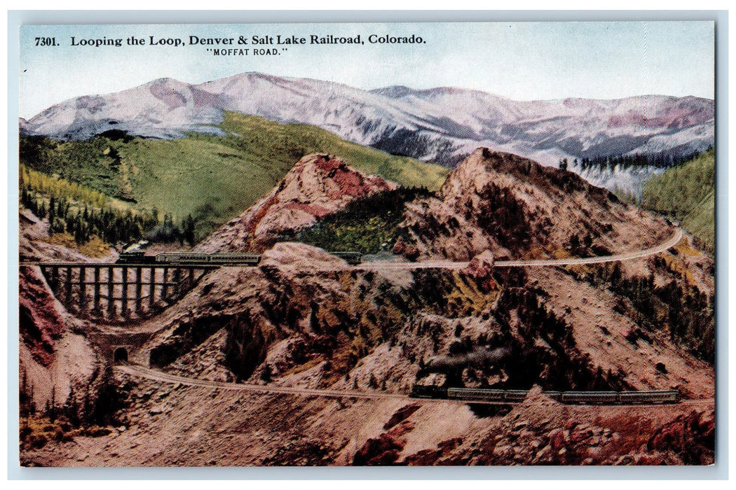 c1950's Looping The Loop Denver Salt Lake Railroad Moffat Road CO Postcard