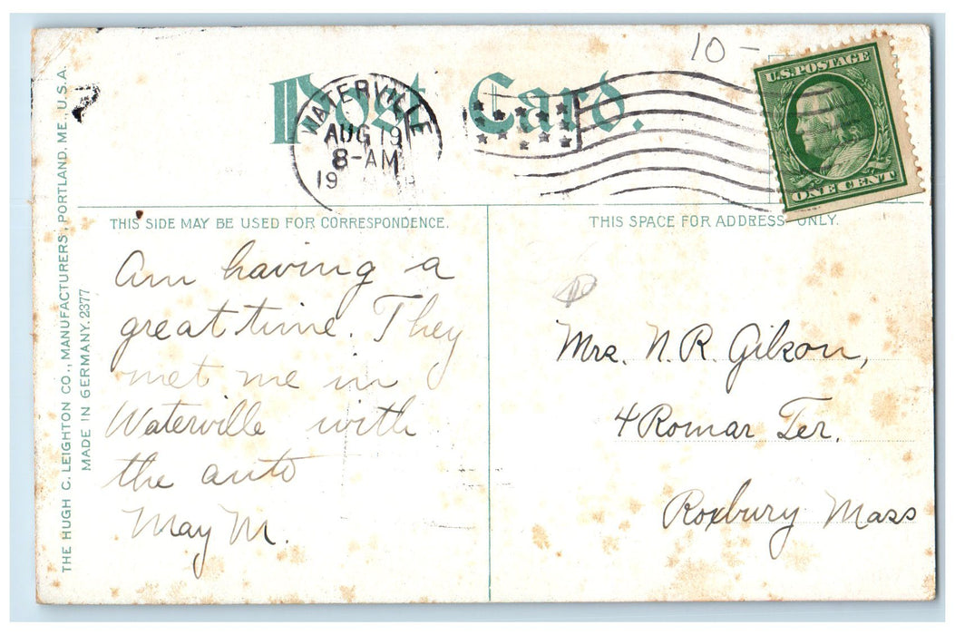1919 MC Railroad Bridge River Scene Skowhegan Maine ME Posted Vintage Postcard