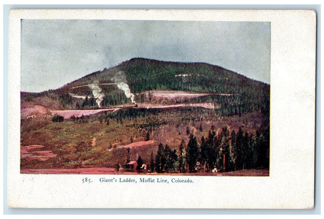 1908 Giant's Ladder Train Railroad Smokestacks Moffat Line Colorado CO Postcard