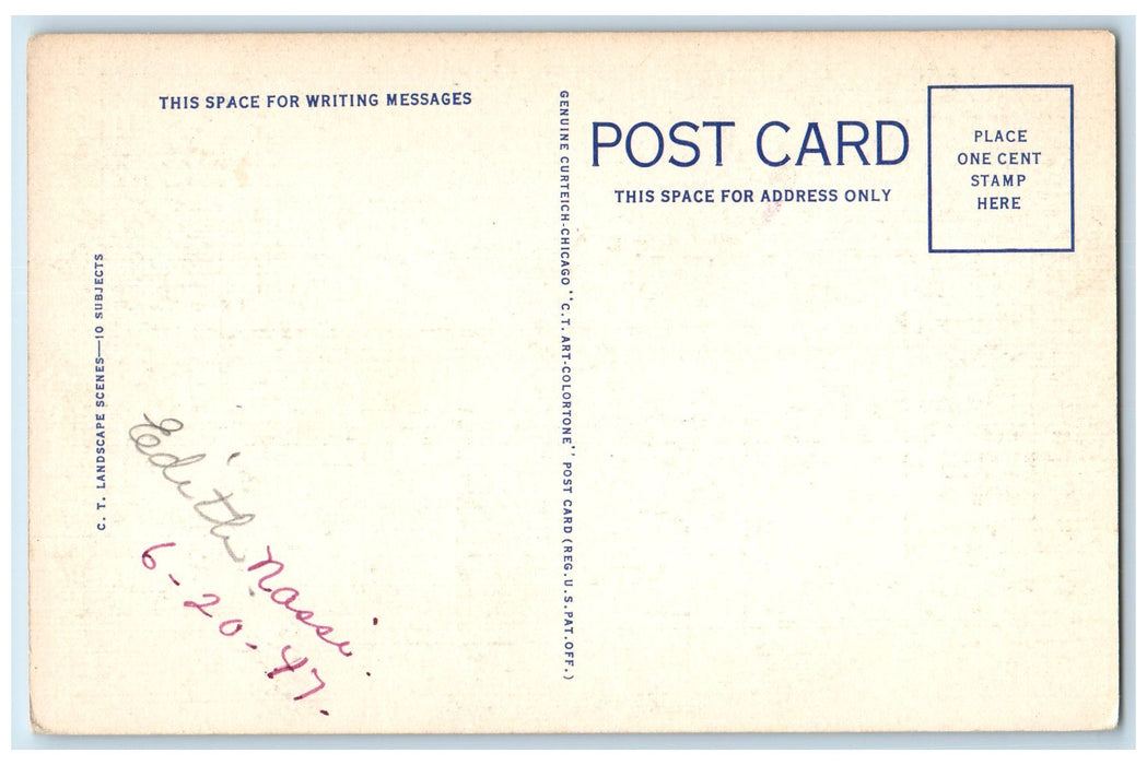 c1940's Borestone Mountain Lake Onawa Trees Scene Maine ME Unposted Postcard