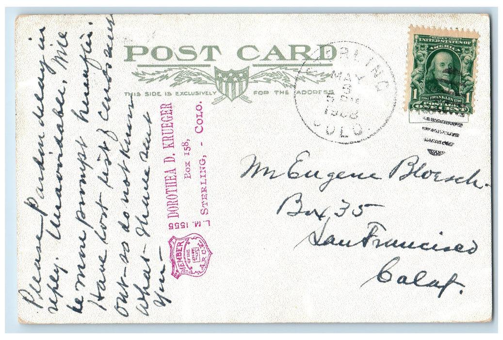 1908 Giant's Ladder Train Railroad Smokestacks Moffat Line Colorado CO Postcard