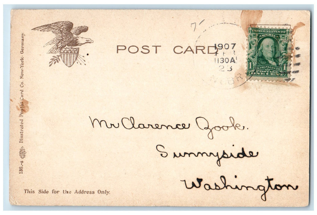 1907 Nebraska State Penitentiary Prison Building View Man Lincoln NE Postcard