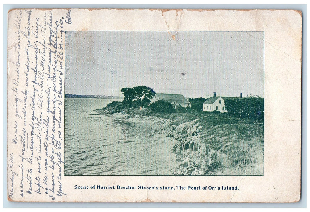1907 Scene Of Harriet Beecher Stowe's Story Scene Orr's Island Maine ME Postcard