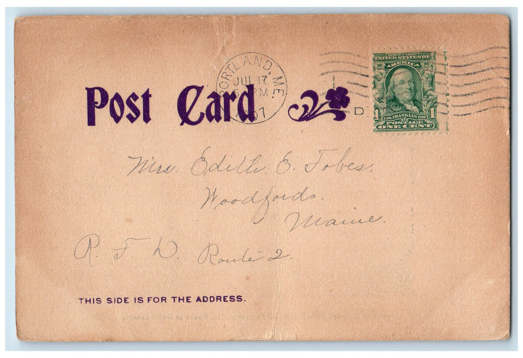 1907 Scene Of Harriet Beecher Stowe's Story Scene Orr's Island Maine ME Postcard