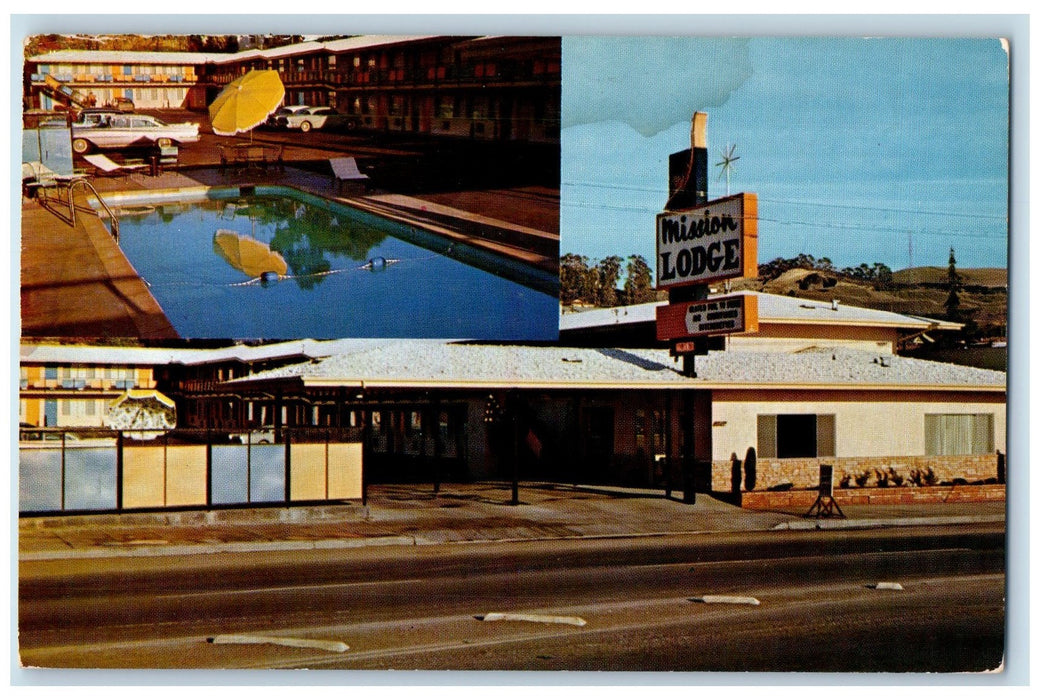 1962 Mission Lodge Restaurant Composite View Hayward California CA Postcard