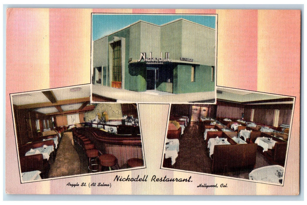 c1950's Nickodell Restaurant Composite View Hollywood California CA Postcard
