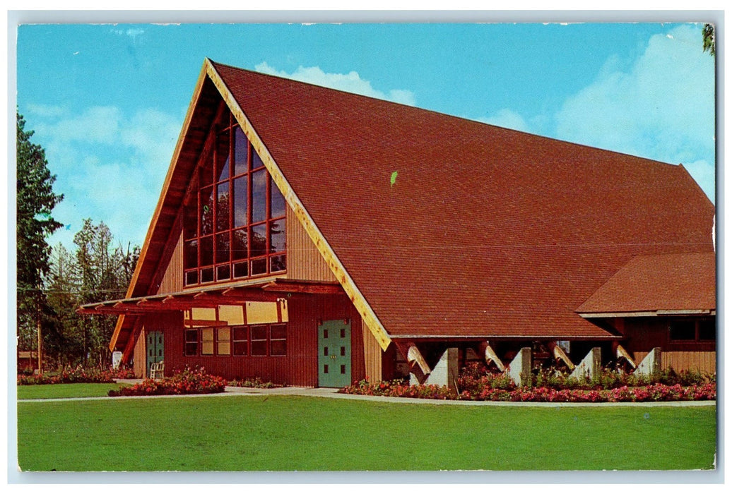 1961 Warm Beach Camp Entrance View Ground East Stanwood Washington WA Postcard