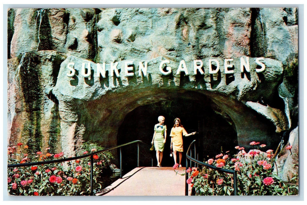 1971 Main Entrance Sunken Garden's Gift Shop St. Petersburg Florida FL Postcard