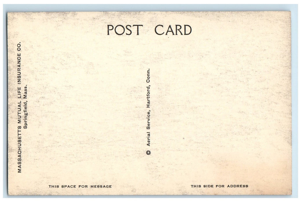 c1950 Massachusetts Mutual Life Insurance Co. Birds Eye Springfield MA Postcard