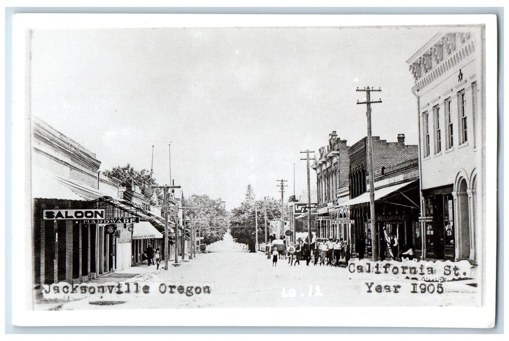 1905 California Street Scene Jacksonville Oregon OR Unposted Antique Postcard