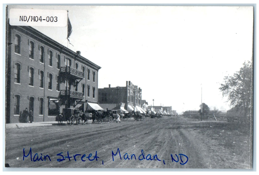 c1905's Main Street Shops Scene Mandan North Dakota ND Unposted Antique Postcard