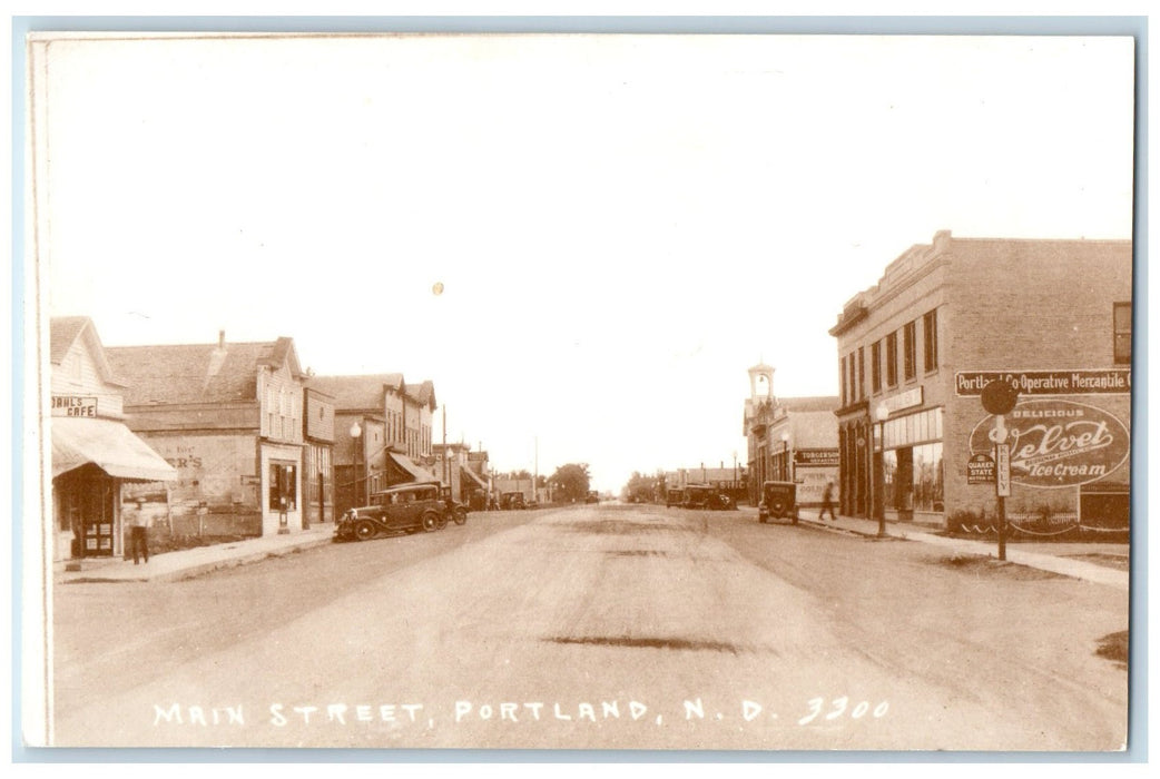 c1905's Main Street Scene Portland North Dakota ND Unposted Antique Postcard