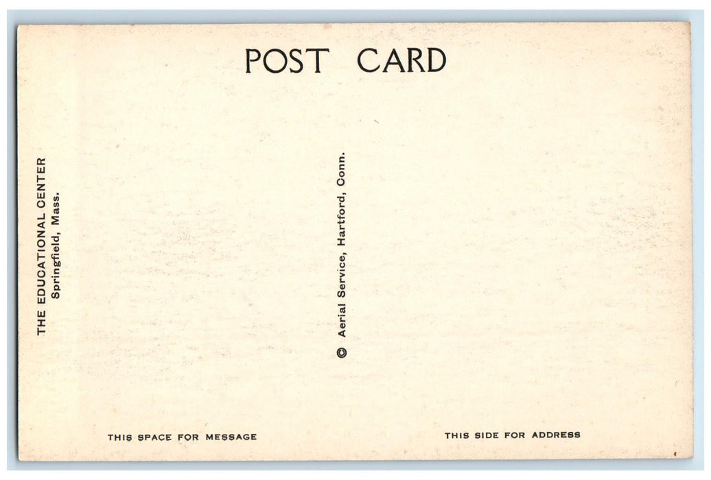 c1950 The Educational Center Aerial View Buildings Trees Springfield MA Postcard