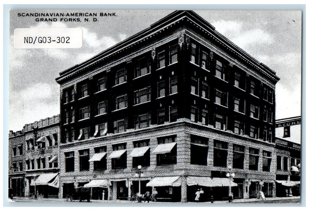 c1910's Scandinavian-American Bank Grand Forks North Dakota ND Unposted Postcard