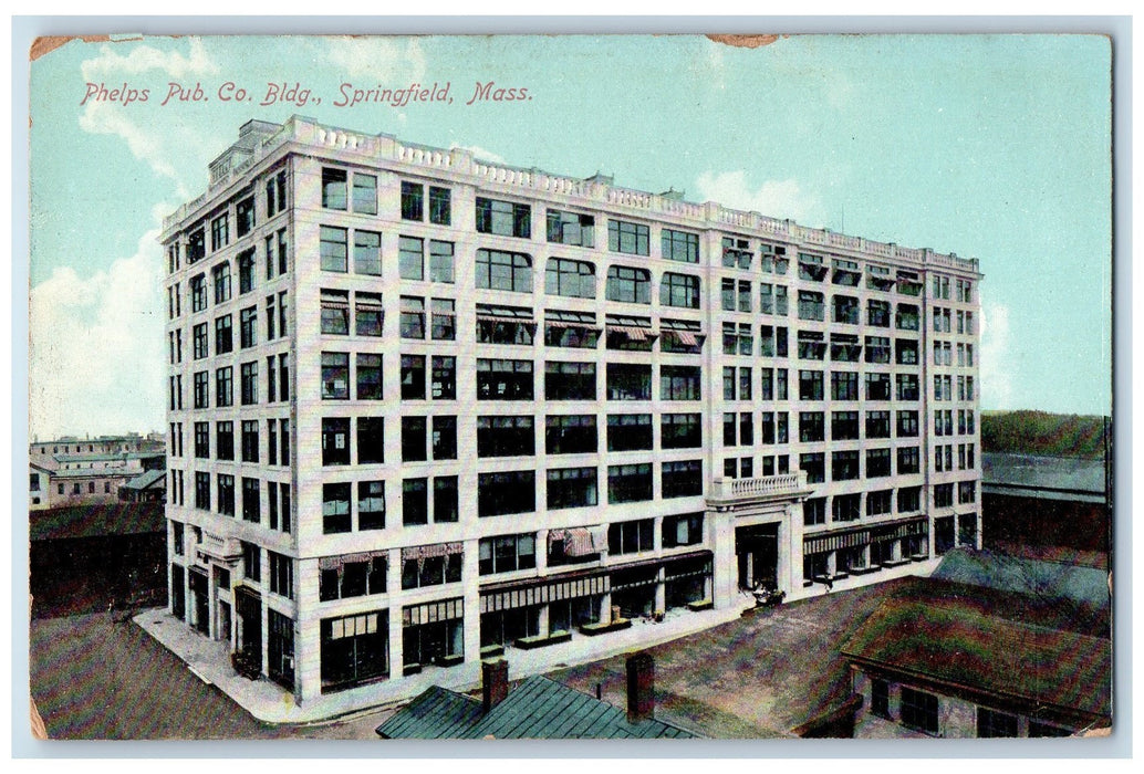 c1950's Phelps Pub. Co. Building Building Entrance View Springfield MA Postcard