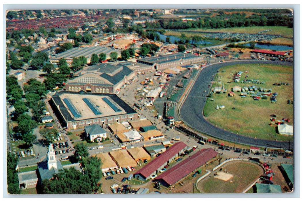 c1950 Aerial View Eastern State Exposition Building West Springfield MA Postcard