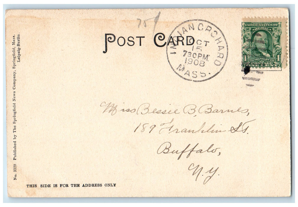 1908 Summer Avenue Magnolia Terrace Railroad Dirt Road Springfield MA Postcard