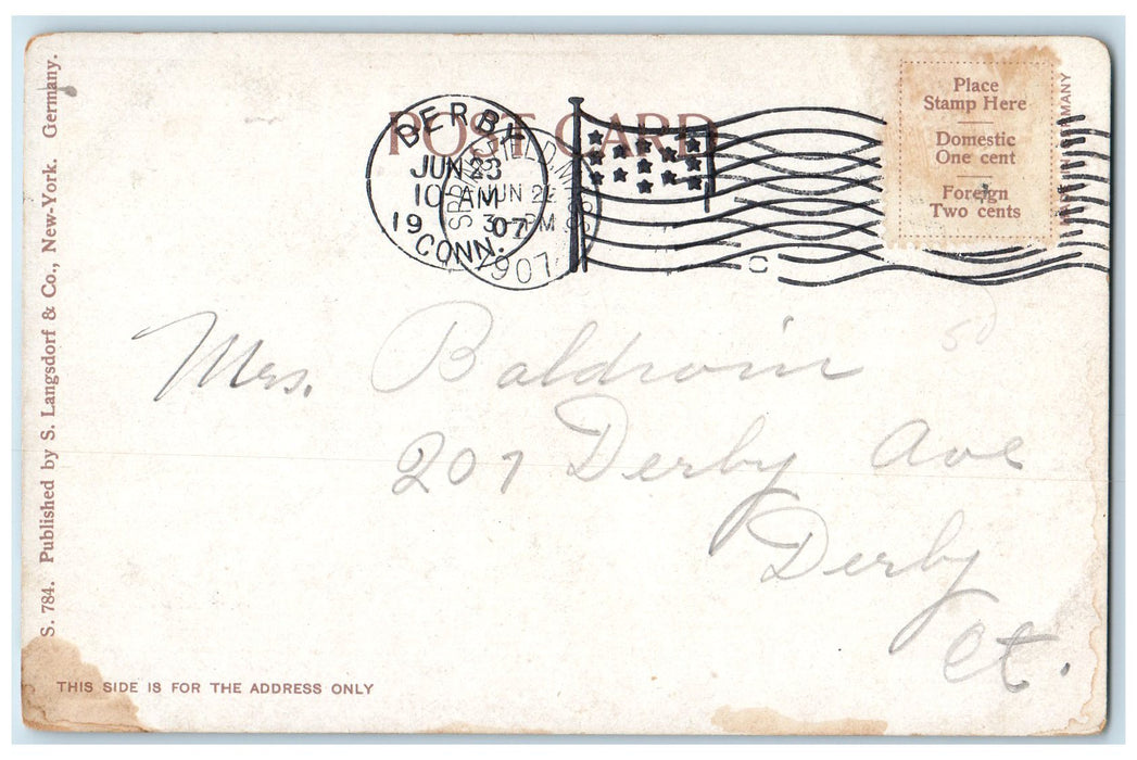 1907 US Water Shops Trolley Horse Carriage Dirt Road Springfield MA Postcard