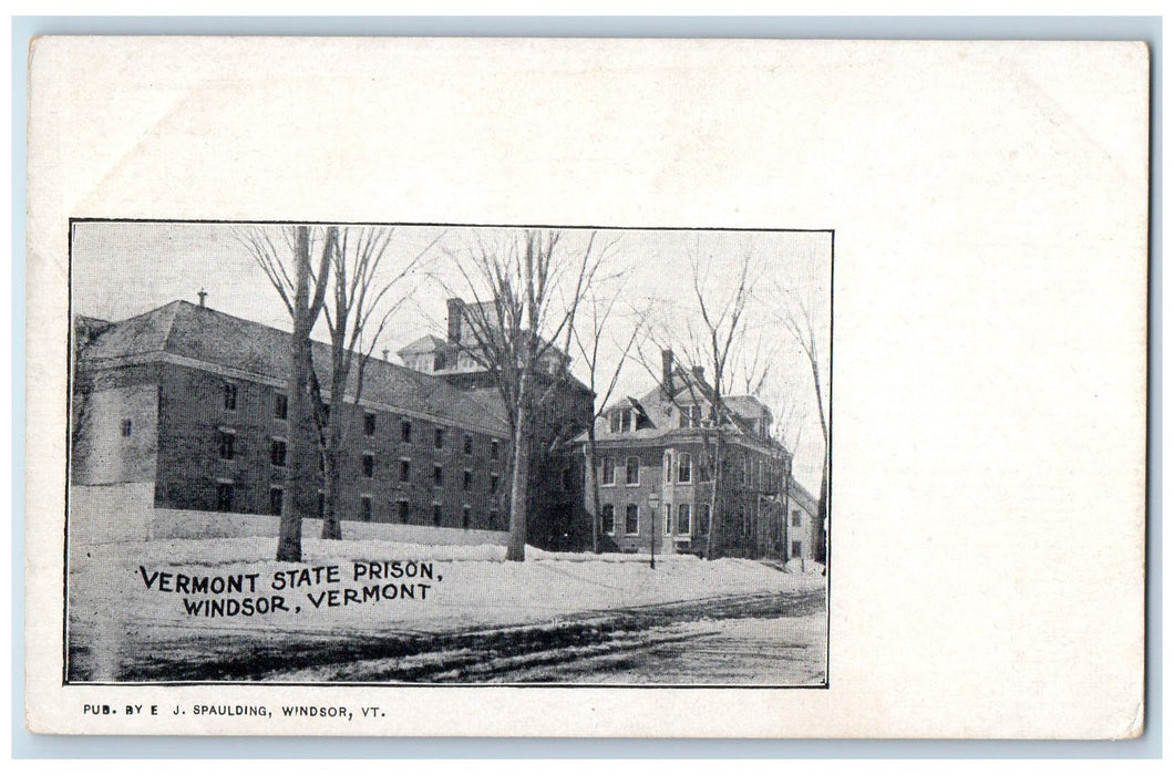 c1905's Vermont State Prison Exterior Windsor Vermont VT Unposted Snow Postcard