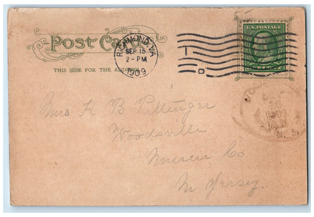 1909 Prison House Fortress Monroe Virginia VA Posted Jefferson Davis Postcard